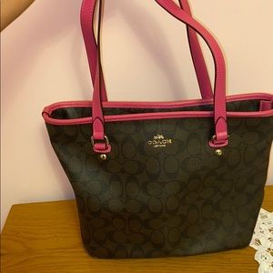 COACH Authentic Brown & Fuschia Purse